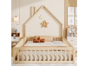 Lit cabane 140x200 cm <strong>MODENUIT </strong>  <strong></strong> coloris naturel