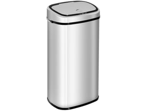 Poubelle de cuisine 68 l à capteur en inox argent, hygiénique
