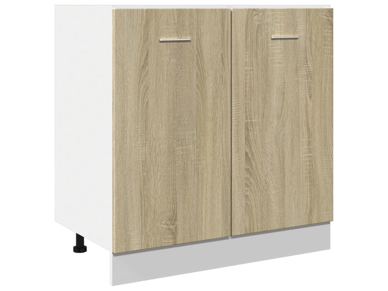 Meuble de rangement, meuble bas de cuisine chêne sonoma 80x46x81,5cm bois d'ingénierie - Conforama A