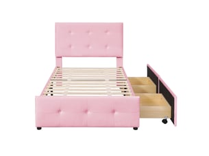 Lit simple 90x200 cm coloris rose