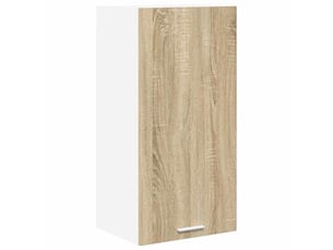 Meuble de rangement cuisine, armoire suspendue chêne sonoma et blanc 40x31x80cm