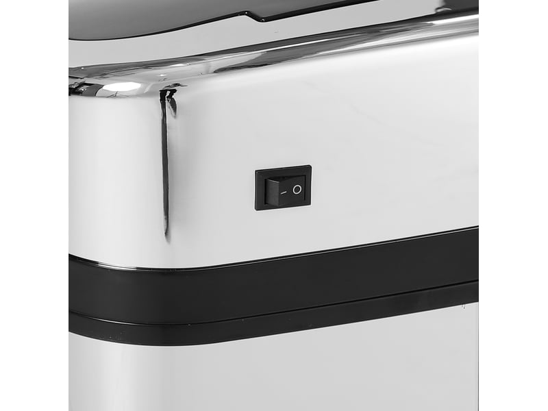 Poubelle automatique 30l avec capteur infrarouge, carrée, acier inoxydable, avec seau intérieur optionnel pour un gestion hygiénique des déchets - Conforama D