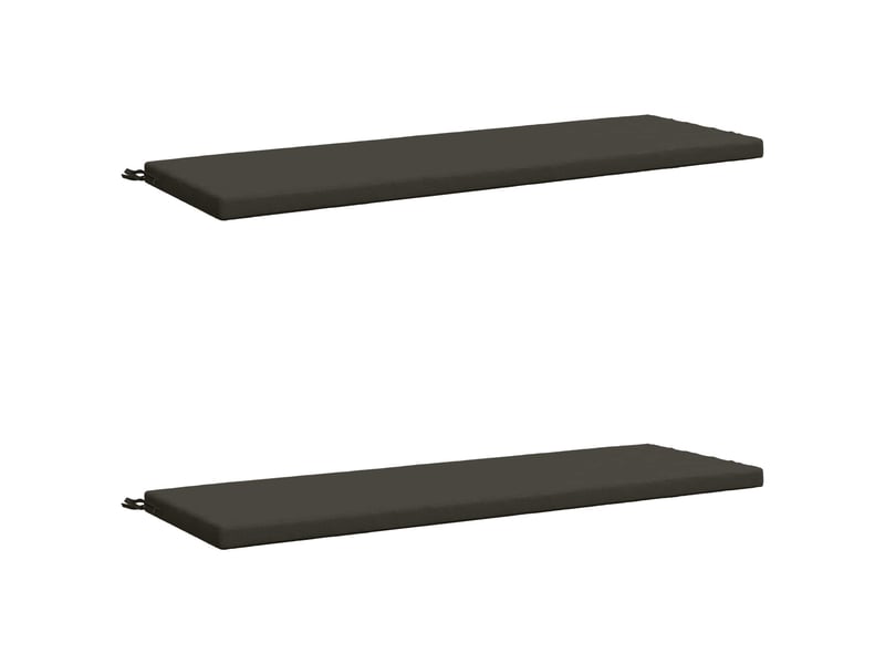  Lot de 2 coussins de banc, coussins d'assise soest 100 % polyester anthracite cf56987  - Conforama A
