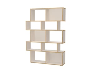 Bibliothèque moderne modulaire en bois blanc mat rancho b