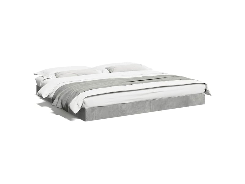  Lit double- lit adulte -  cadre de lit sans matelas gris béton 180x200 cm  - Conforama A