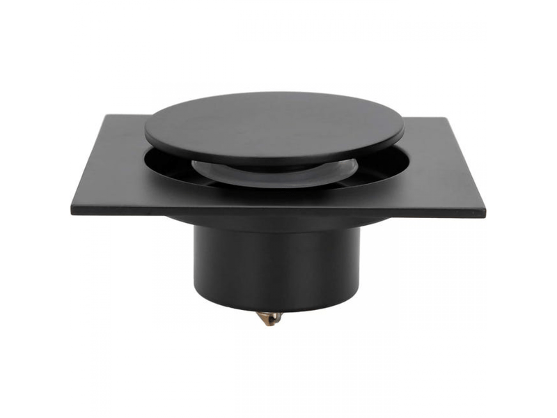  Siphon de sol en acier inoxydable anti - odeur, 10x10 cm, noir - pour douche, cuisine, garage, toilette  - Conforama A
