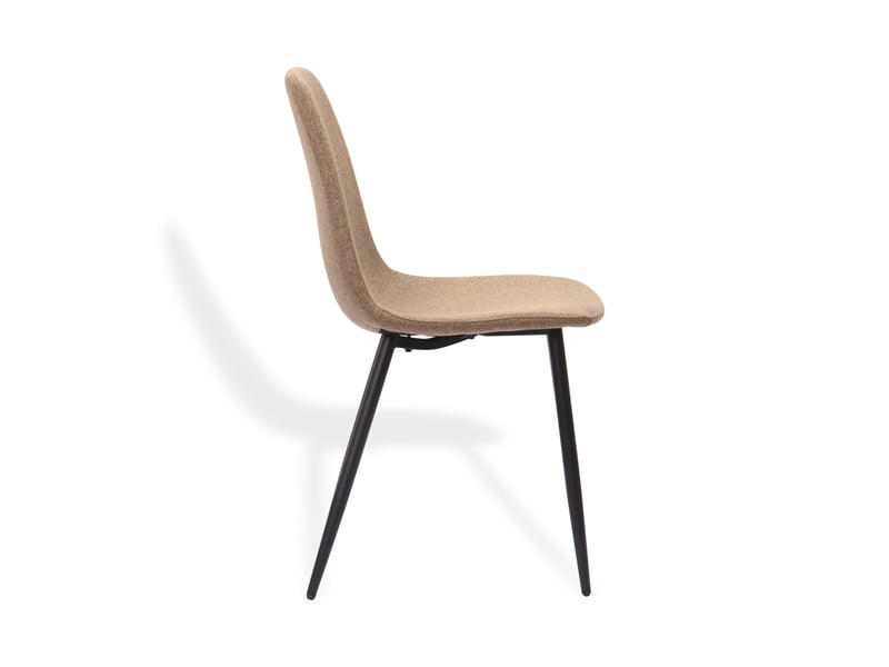  Chaise de salle à manger lot de 2 avec tissu anti-taches  - style nordique, métal et tissu marron  - Conforama A