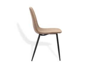 Chaise de salle à manger lot de 2 avec tissu anti-taches - style nordique, métal et tissu marron