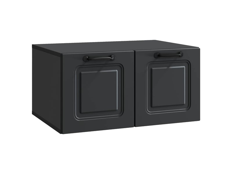Meuble tv - banc tv - meuble de rangement mural noir 59,5 x 41 x 30 cm bois d'ingénierie - Conforama A