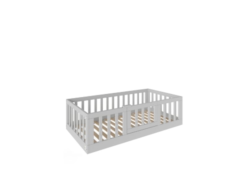  Yappycasa - lit au sol avec portillon 160x80 cm - gris 4754010385584 - Conforama A