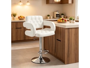 tabouret de bar assise réglable en hauteur <strong>HAUSS SPOLE</strong> - blanc hauteur d'assise 63.5 cm vendu A l'unité