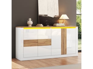 Buffet 4 porte(s) - 140 cm coloris blanc