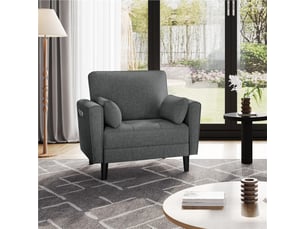 Canapé droit fixe <strong>YAHEETECH</strong> <strong></strong> 1 place Polyester gris avec coffre de rangement
