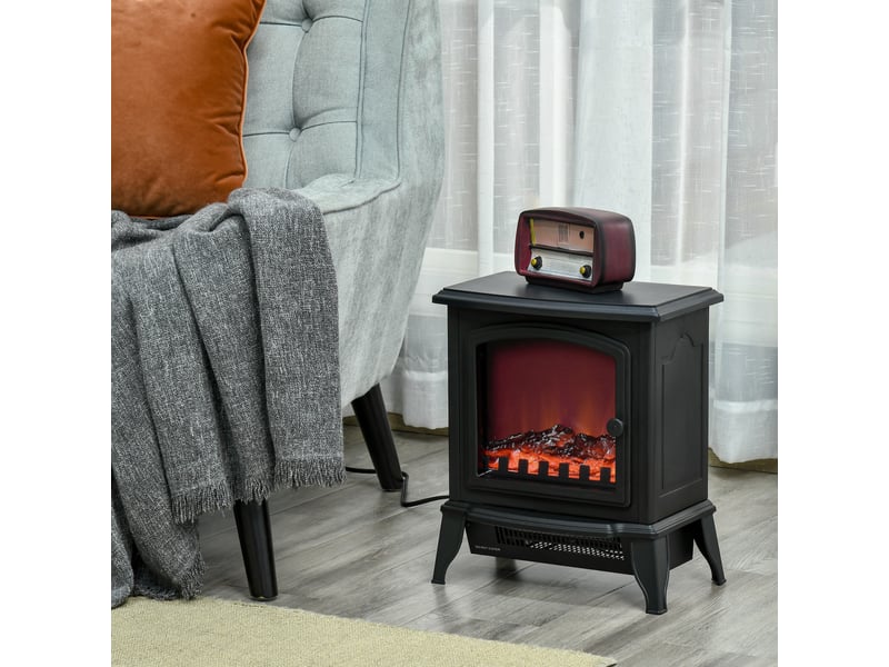 Cheminée électrique décorative noire, chauffage pour pièces de 20 à 25 m² - Conforama C