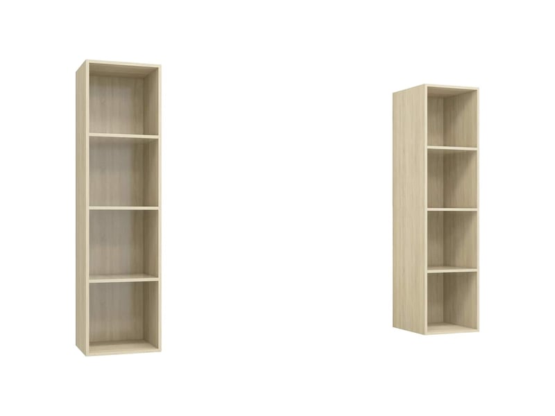  Lot de 2 meuble tv mural, meuble tv suspendu chêne sonoma bois d'ingénierie shl76945  - Conforama A