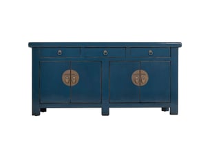 Buffet en bois bleu 130x46x62 cm h