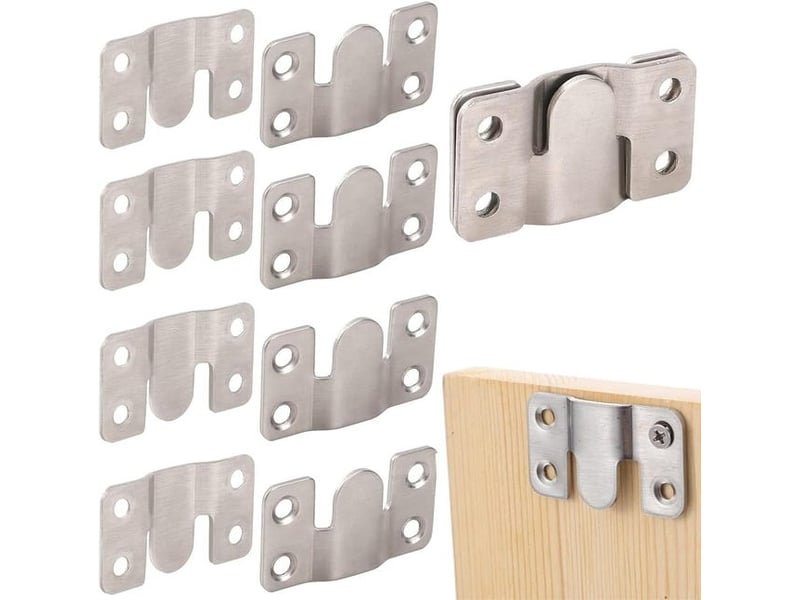  Crochets muraux ensemble de 10 supports de montage encastrés dissimulés en acier inoxydable, supports de suspension robustes à emboîtement, gris  - Conforama B