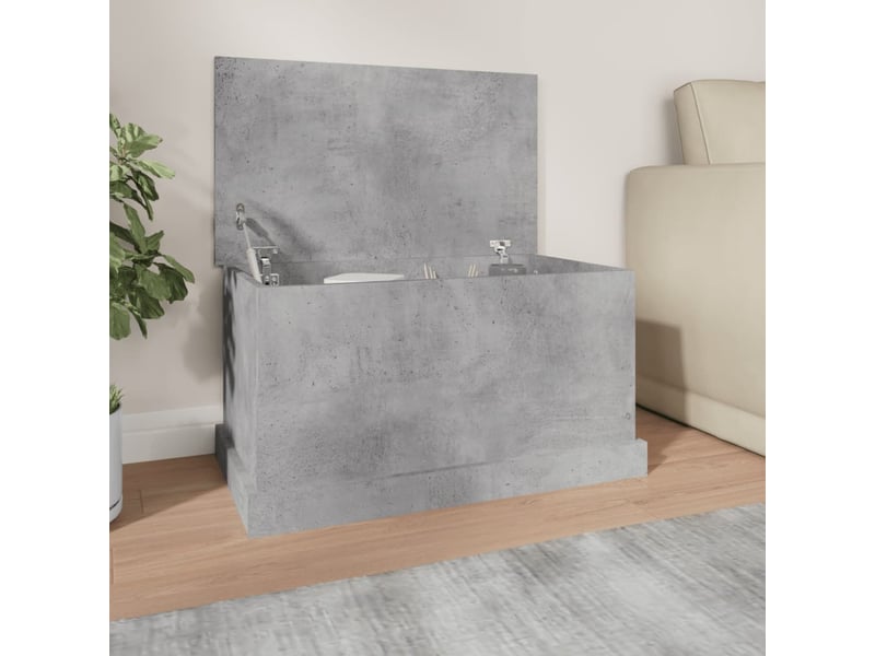 Boîte de rangement, coffre de rangement gris béton 70x40x38 cm bois d'ingénierie - Conforama B