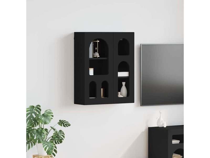  Armoire suspendue, meuble de rangement elst noir 59x20x71,5 cm bois d'ingénierie  - Conforama B
