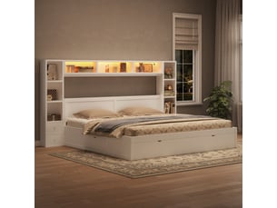 Lit simple 180x200 cm <strong></strong> <strong>evarich</strong> coloris blanc