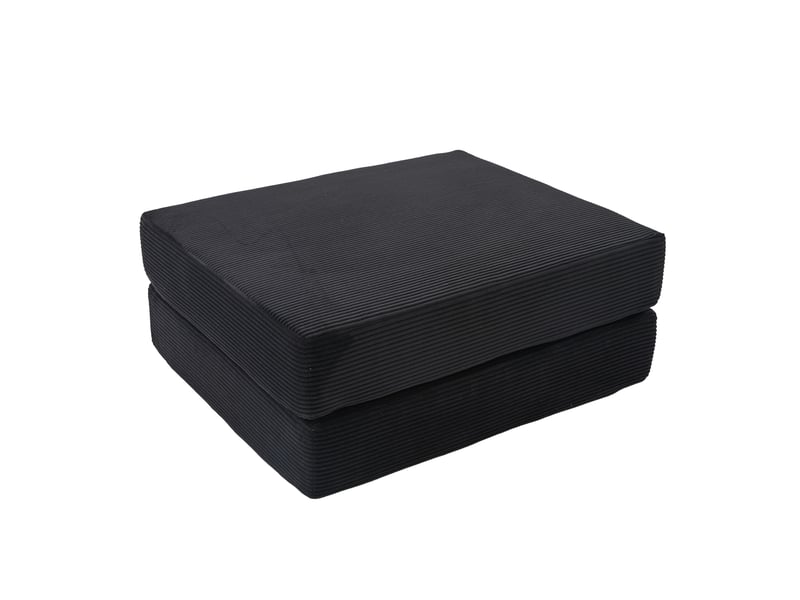  Pouf convertible en velours côtelé, fauteuil pliable modulable, assise mousse confortable  - Conforama E