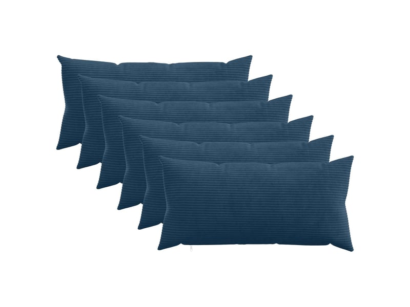  Lot de 6 housses de coussin heerlen bleu marine 40 x 80 cm cf49913  - Conforama B