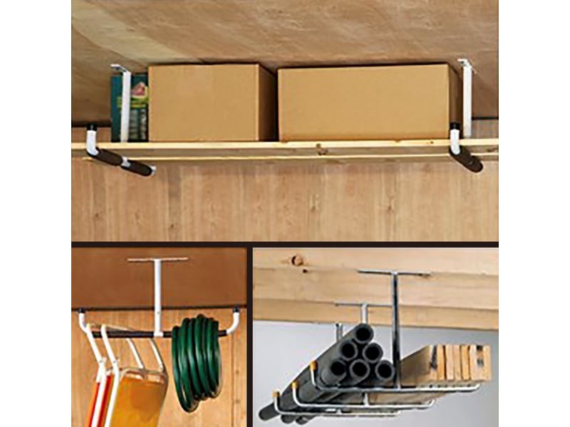  Ensemble de 1 crochets de rangement pour plafond de garage, muraux pour échelles, pneus de voiture, jaune  - Conforama D