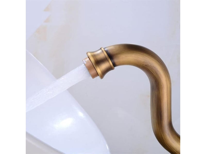  Mitigeur de lavabo pivotant à 360°, robinet de salle de bains, monocommande robinets de lavabo chaude et froide  - Conforama D