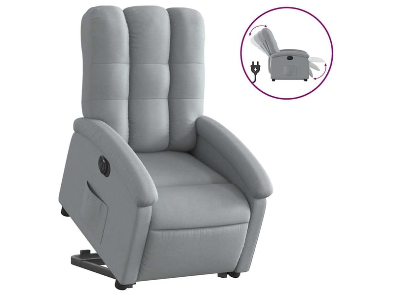Fauteuil inclinable électrique, fauteuil relax salon gris clair tissu shl1654 - Conforama A