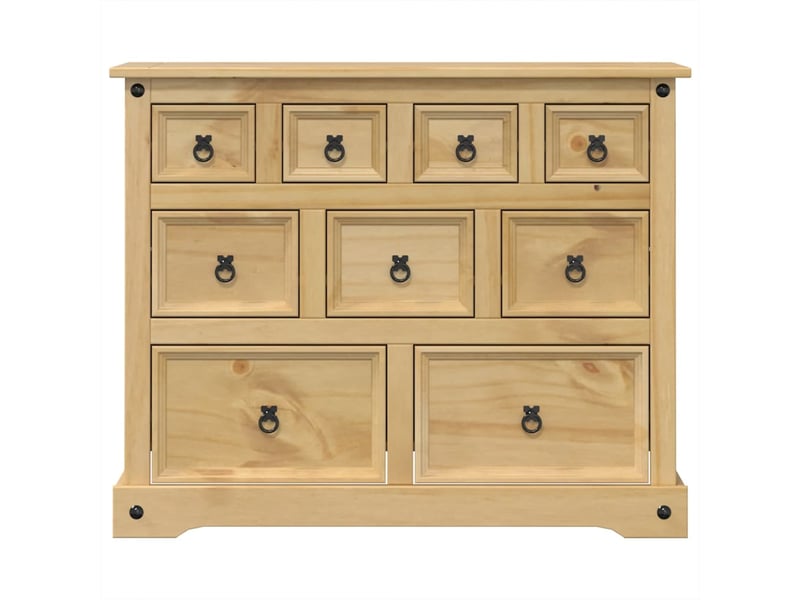  Commode de salon, meuble de rangement corona 101x45x82 cm bois massif de pin  - Conforama D