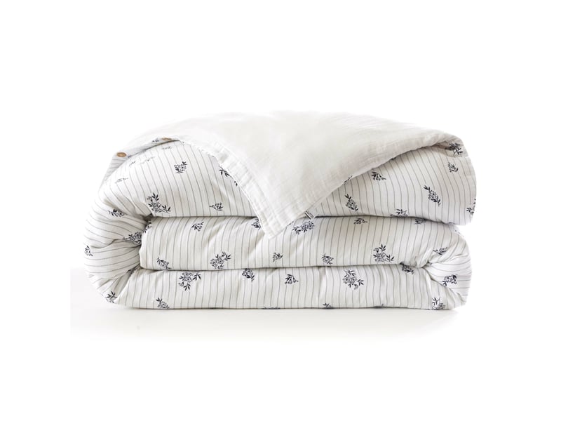 Housse de couette réversible 140 x 200 cm double gaze de coton imprimée suzanne chantilly 15334 - Conforama C