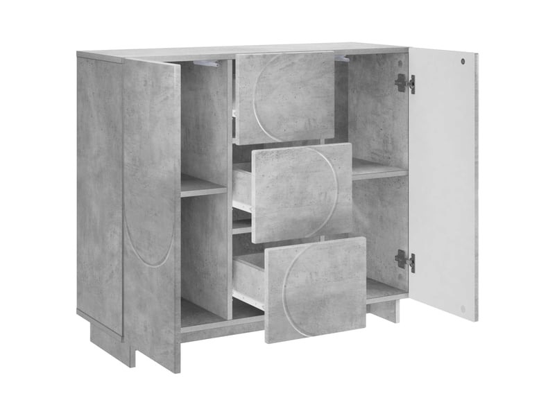  Buffet salon, buffet de rangement gris béton 85,5x31x75 cm bois d'ingénierie shl52393  - Conforama C