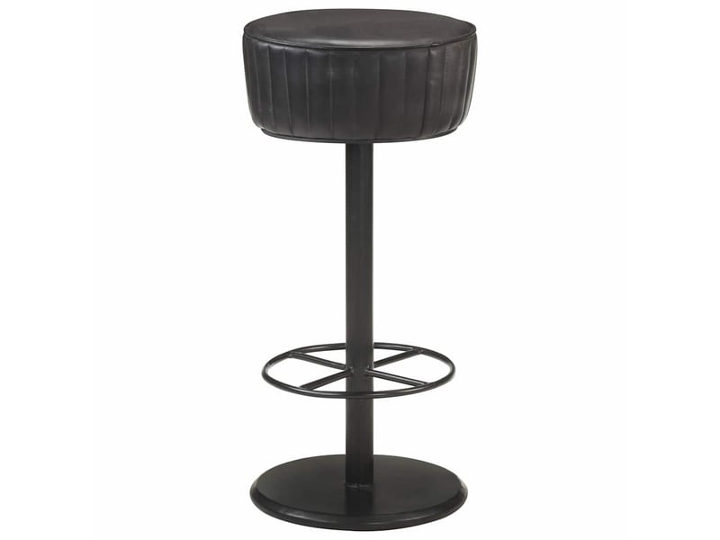  Tabouret de bar, chaise de bar noir cuir véritable  - Conforama B