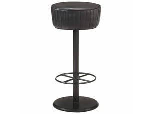 Tabouret de bar, chaise de bar noir cuir véritable