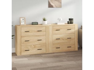 Buffets 2 pcs - bahut - meuble de rangement chêne sonoma bois d'ingénierie