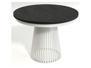 Selsey garda - table à manger ronde extensible - 100 cm - noirblanc