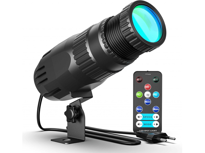  Projecteur led pinspot de 20 w rgbw 4 en 1 avec télécommande, 4 modes, boule de discothèque, pour discothèque, dj, salle de bal  - Conforama A