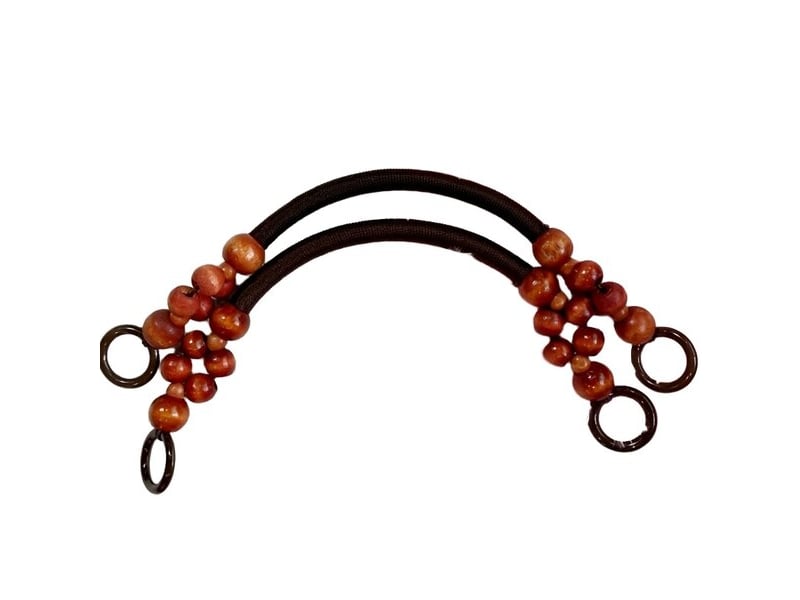  Paire de perles de bois avec corde de couleur vermillon, décoration artisanale  - Conforama E