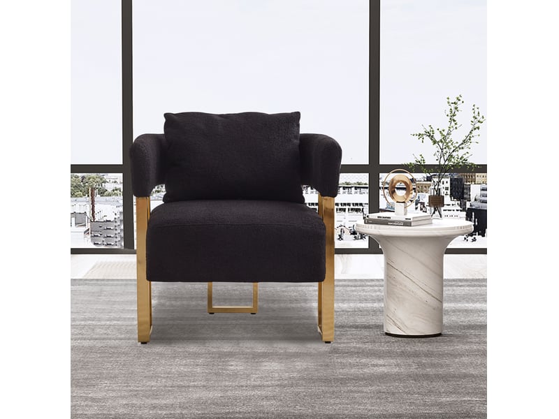  Fauteuil de détente modenvie une place noir 68 x 68 x 70 cm avec coussin de soutien  - Conforama D