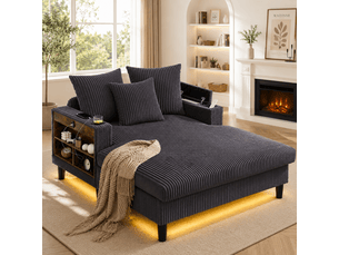 Fauteuil fixe <strong>DZMDIP</strong> Velours côtelé gris