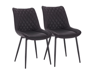 Chaises de salle à manger lot de 2 46,5×40,5×85,5cm ergonomiques polyuréthane (pu) métal anthracite