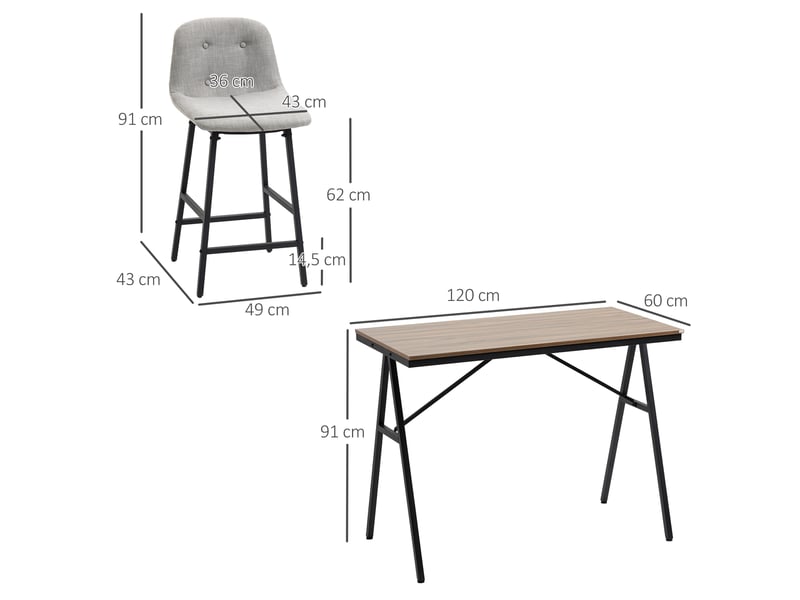 Ensemble table de bar avec tabourets table à manger debout avec 4 chaises rembourrées  - Conforama E