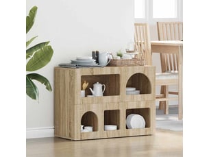 Buffet - bahut - meuble de rangement elst chêne sonoma 80,5 x 35 x 59 cm bois d'ingénierie