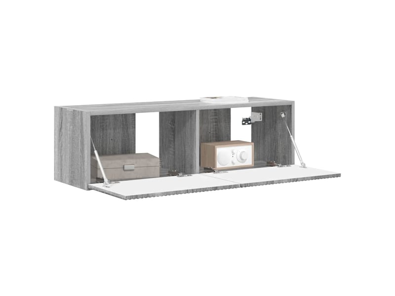  Meuble tv - banc tv - meuble de rangement mural 98 x 31 x 29,5 cm gris sonoma bois d'ingénierie  - Conforama C
