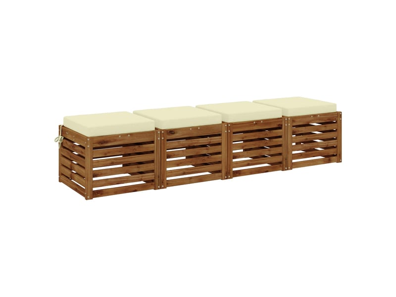 Lot de 4 coussins de siège, coussins d'assise soest 100 % polyester crème cf60377 - Conforama C