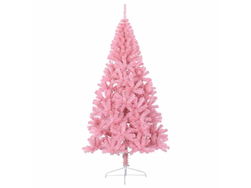  Demi sapin de noël - arbre de noël artificiel avec support rose 240 cm pvc  - Conforama E