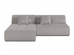 Canapé d'angle réversible fixe BESTMOBILIER ONYX 4 places Velours Gris clair