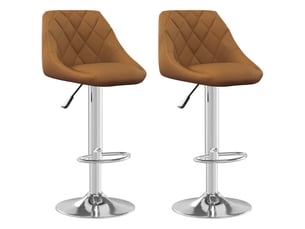 Lot de 2 tabouret de bar, chaise de bar marron velours shl21582