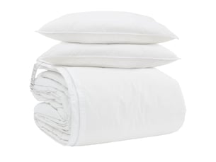 Ensemble de duvet avec oreiller 3 pièces - couette blanc plume de canard