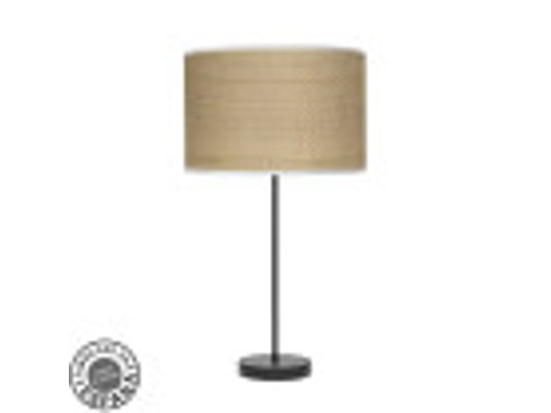  Fabrilamp moda grande lampe à poser noir naturel clair, abat-jour textile motif cannage clair, 1 x e27, 63 cm 212471069 - Conforama B